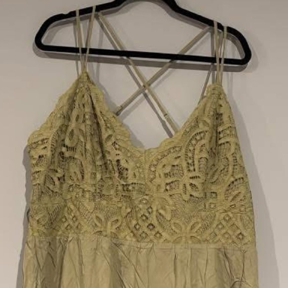 Heyson 3xl Crochet Lace Trim Spaghetti Strap Dress in Sage NWT - Picture 2 of 3